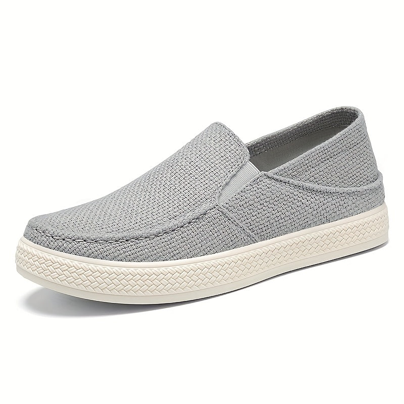 Men'S Summer Slip-On Casual Shoes - Lightweight Breathable Fabric Upper, Cushioned EVA Insole Durable TPU Sole for Outdoor Travel, Parties, Hiking, Walking - Beige, Party Footwear, Minimalist Design, Comfortable Fit