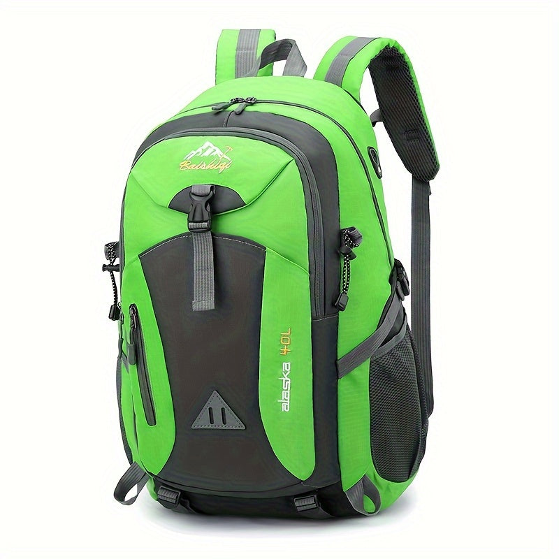 40L Black Oxford Backpack for Hiking, Travel & Outdoor Adventures - Lightweight, Durable with Adjustable Straps, Design, Perfect for Camping, Cycling & Student Use