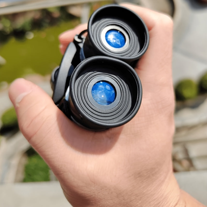 8x30 High Definition Long-Distance Binoculars - Portable Foldable Telescopes for Hunting, Camping, and Outdoor Adventures, Includes 2 Folding Rings & 2 Binoculars Case, Camping Gear, Compact Design, Durable Construction