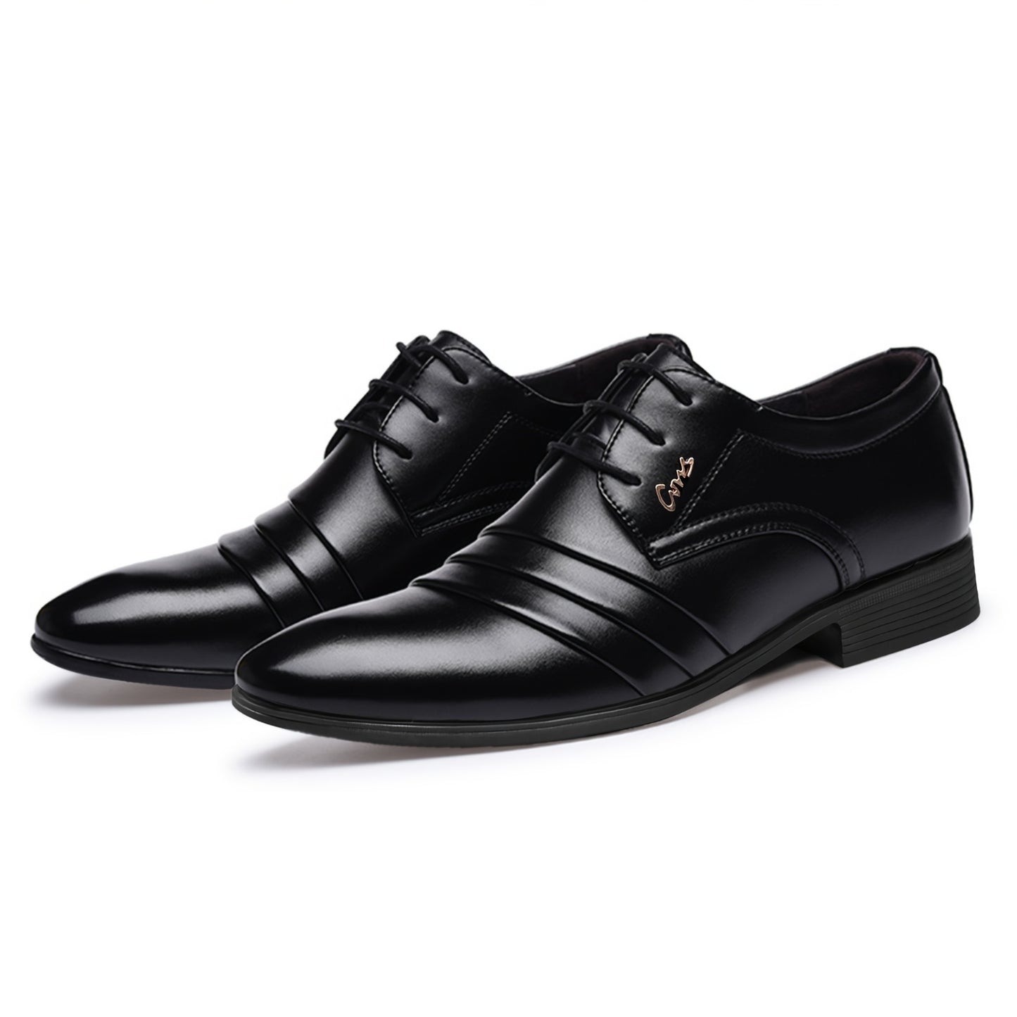 Men's Classic Oxford Dress Shoes Slip-On Pointed Toe Black