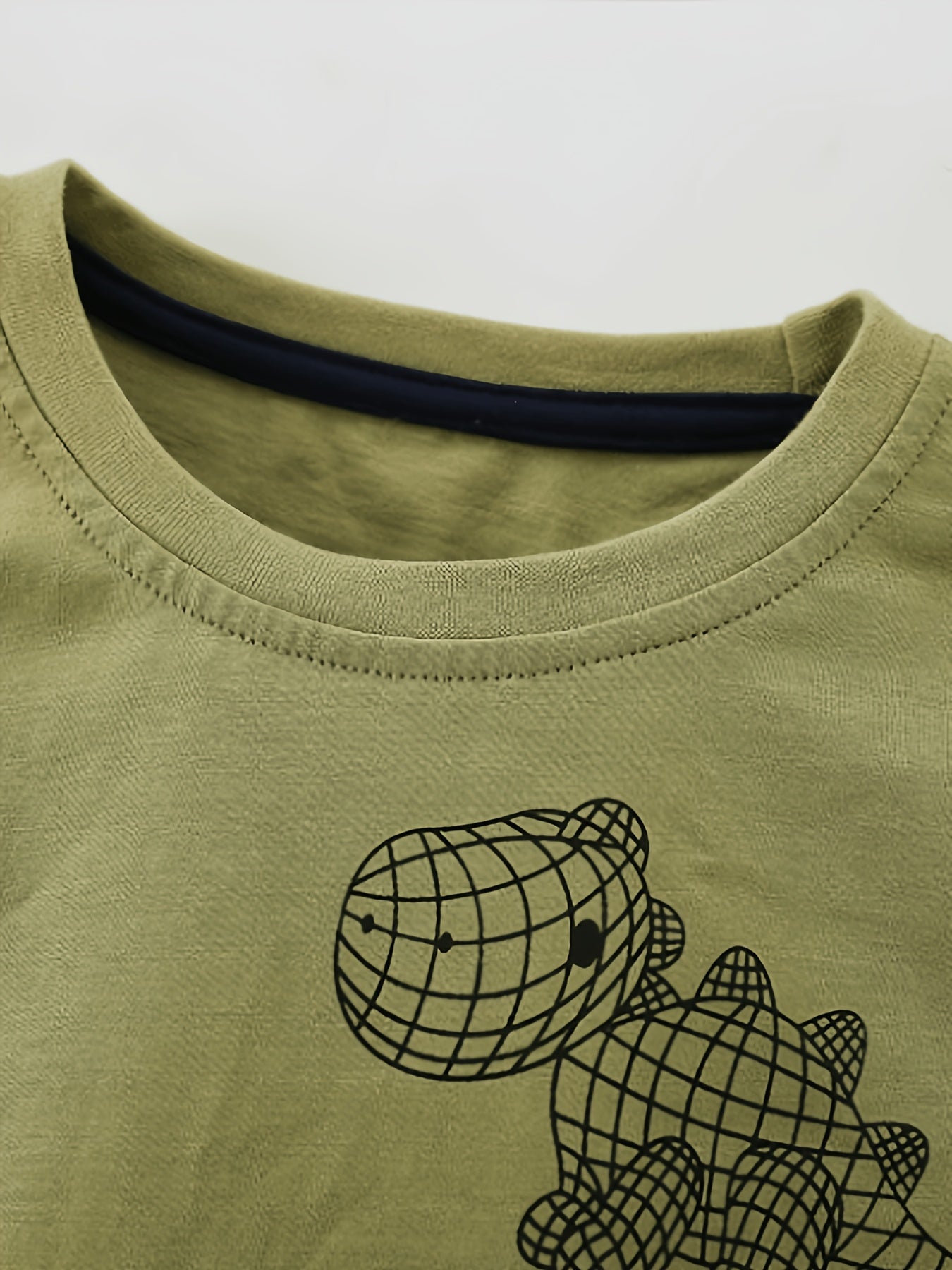 Boys' Autumn/Winter Avocado Green Cotton Long-Sleeve Set