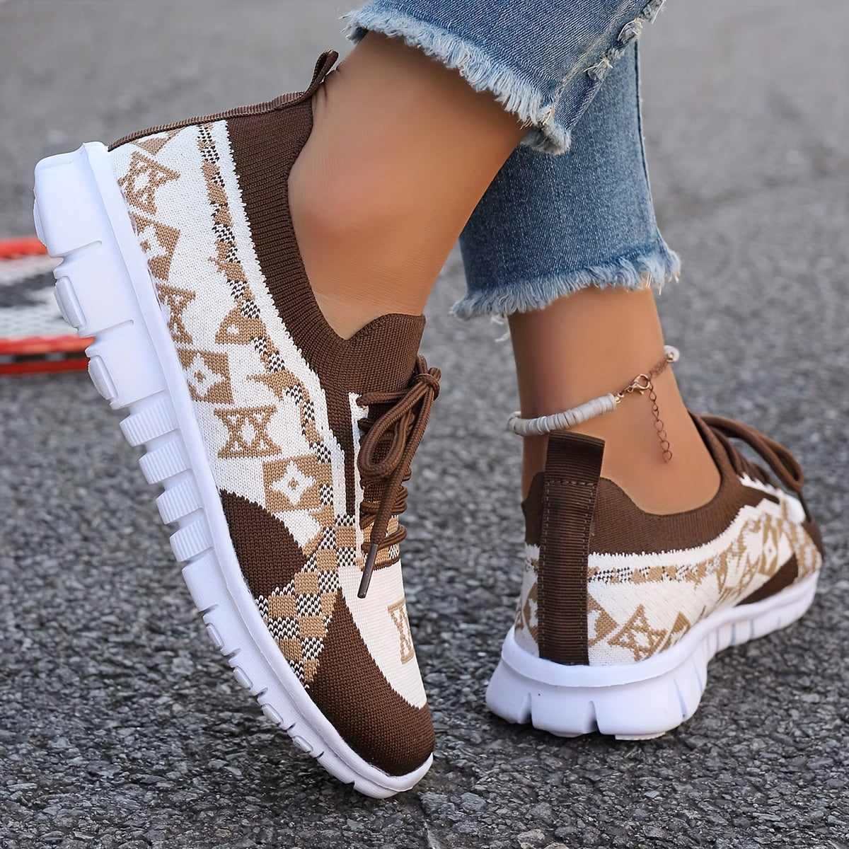 Women's Casual Sneakers Comfort Sport Shoes Fabric Knit Breathable Slip-On All-Season Walking Flats - EVA Sole Non-Slip Athletic Running Footwear - Taizhou North America Europe Exclusive