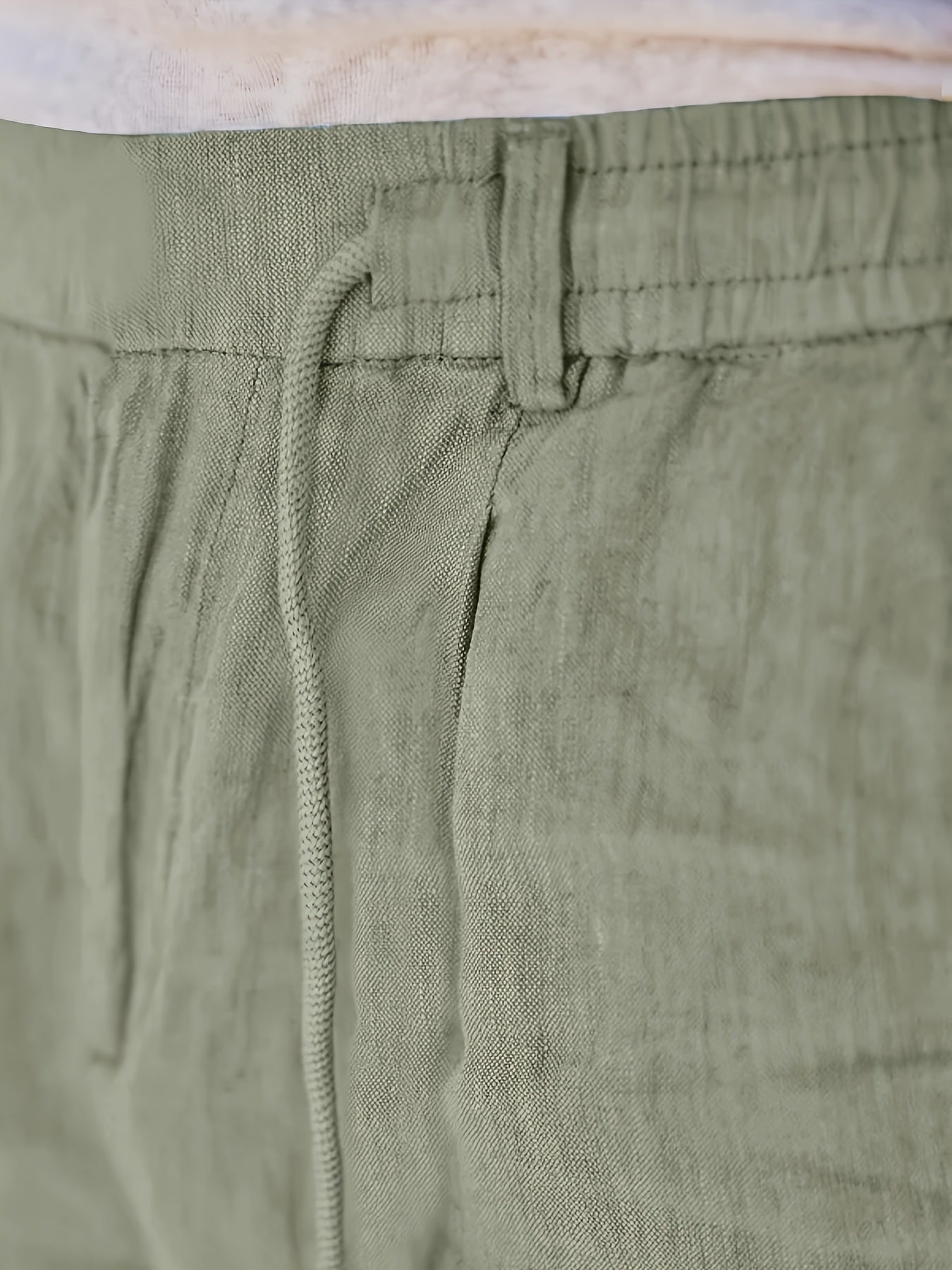 Men'S Casual Linen Drawstring Pants - Comfortable Straight Fit, Lightweight & Breathable for Beach & Outdoor Activities, Beach Casual Wear|Straight Fit Pants|Lightweight Fabric