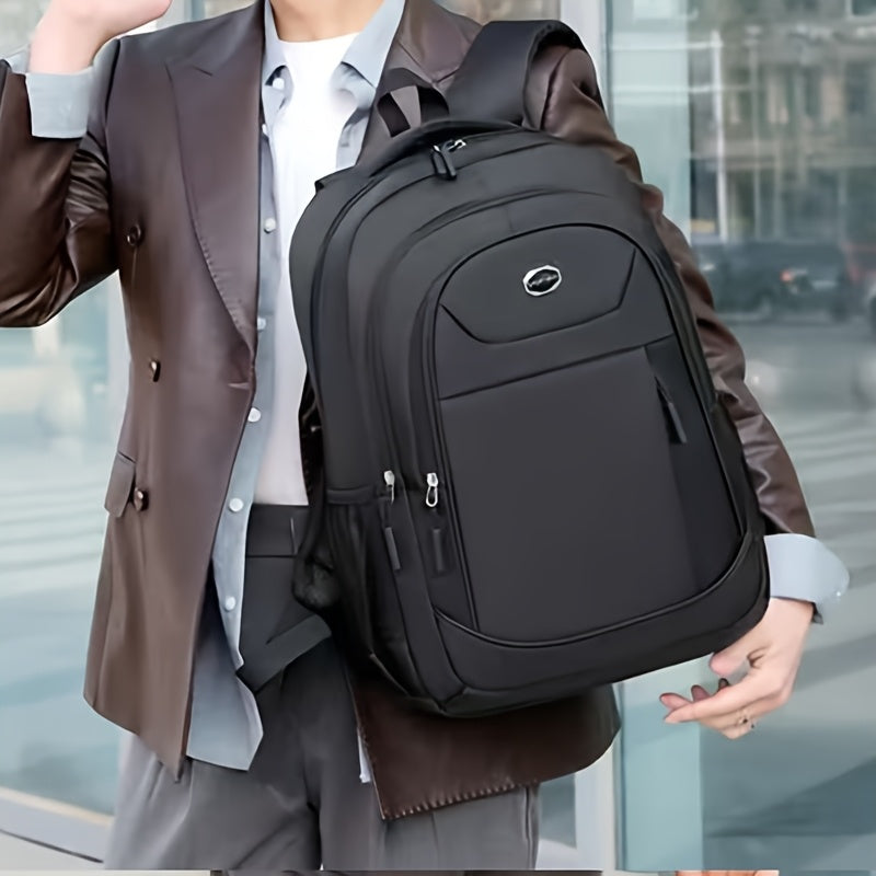 Large Capacity Laptop Backpack for Men & Women - Business Travel, Commuting, School Backpack with 39.62cm Laptop Compartment, Front Zipper Pocket, Side Pockets - Durable Lightweight Backpack for Professionals & Students - Bla