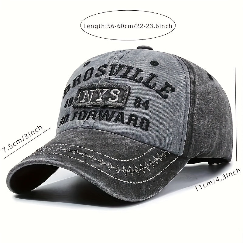 Vintage Embroidered Washed Baseball Cap with NYS 1984, Adjustable, Fade-Resistant Dad Hat - Comfortable Fabric, Sun Protection Suitable for Golf, Fishing, etc. - Ideal Gift