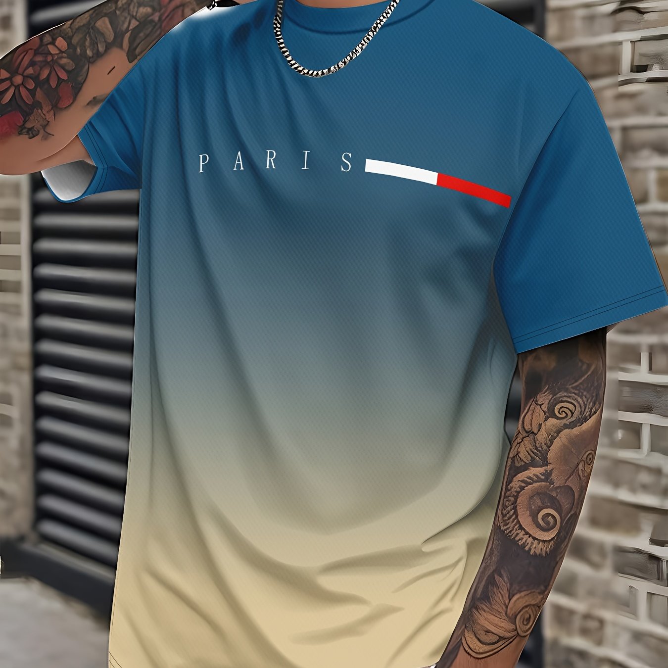 Men'S 3D Digital Print Short-Sleeve T-Shirt