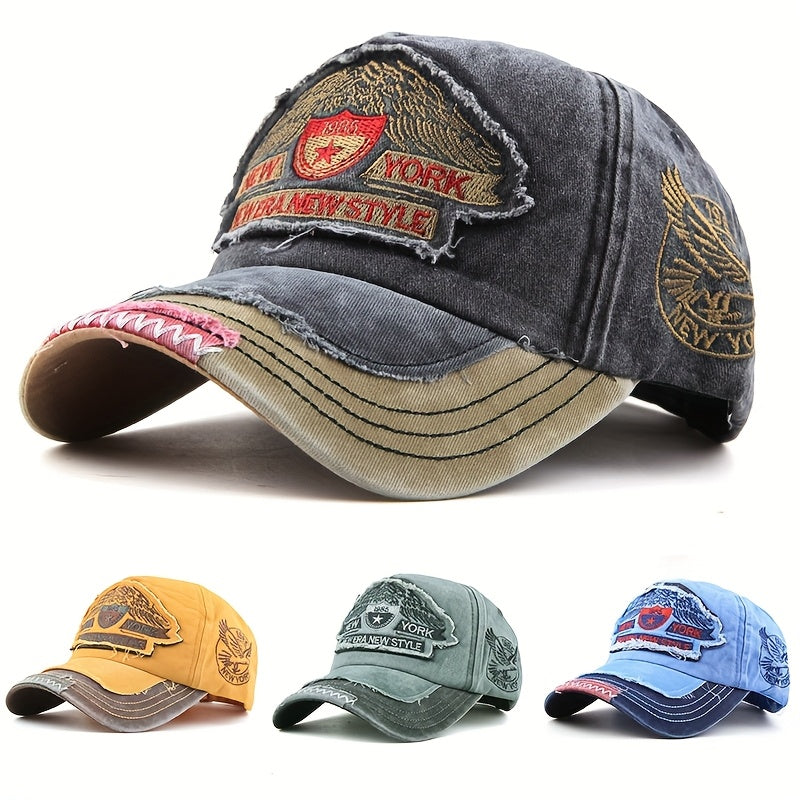 Vintage 1985 New York Style Baseball Cap Distressed Sun Hat Outdoor Cap Unisex Trendy