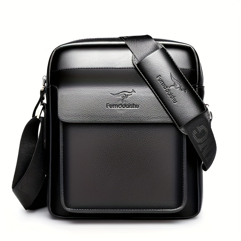 1pc Men's Business Crossbody Bag - Sleek Black with Magnetic Closure, Adjustable Shoulder Strap for Work, Travel Outdoor - Durable Stylish Design, Work Accessory Texture, Purse Crossbody