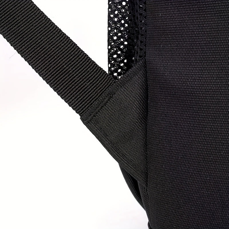 Stylish Black Nylon Backpack - Lightweight, High Quality, Large Capacity with Laptop Compartment, Adjustable Straps Mesh Pockets for School, Travel, and Work