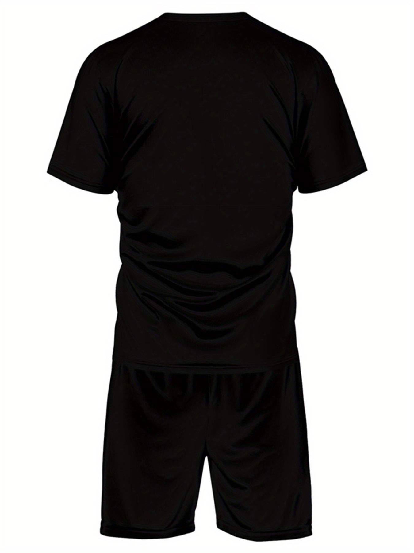 ADIDA Letter Set Short Sleeve + Shorts Two-Piece Men's Fashion Casual Round Neck T-Shirt Outfit, European Style Trendy Short Sleeve Set