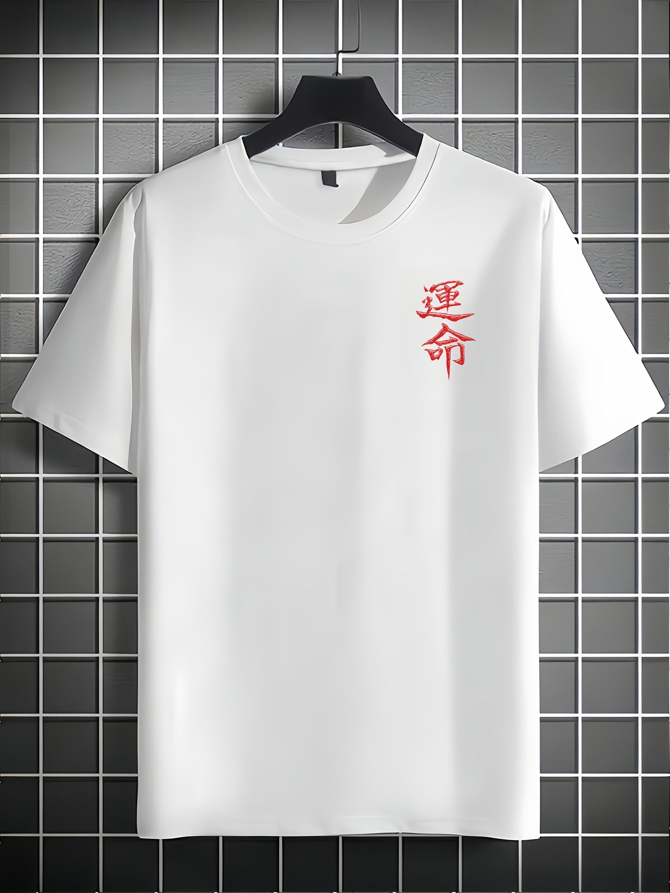 Men'S Japanese Samurai Sword Graphic T-Shirt - Casual Loose Fit Crew Neck, Short Sleeve Tee with Red Stylized Japanese Katanas Design, Breathable Polyester for Spring Summer Outdoor Wear