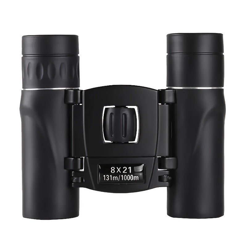 Powerful 8x21 Long Range Binoculars with HD Zoom, Portable Folding Design for Outdoor Tourism & Camping - Black, High-Definition Optics, Ergonomic Grip, Compact & Lightweight for Hiking, Bird Watching, Nature Observation, Bin