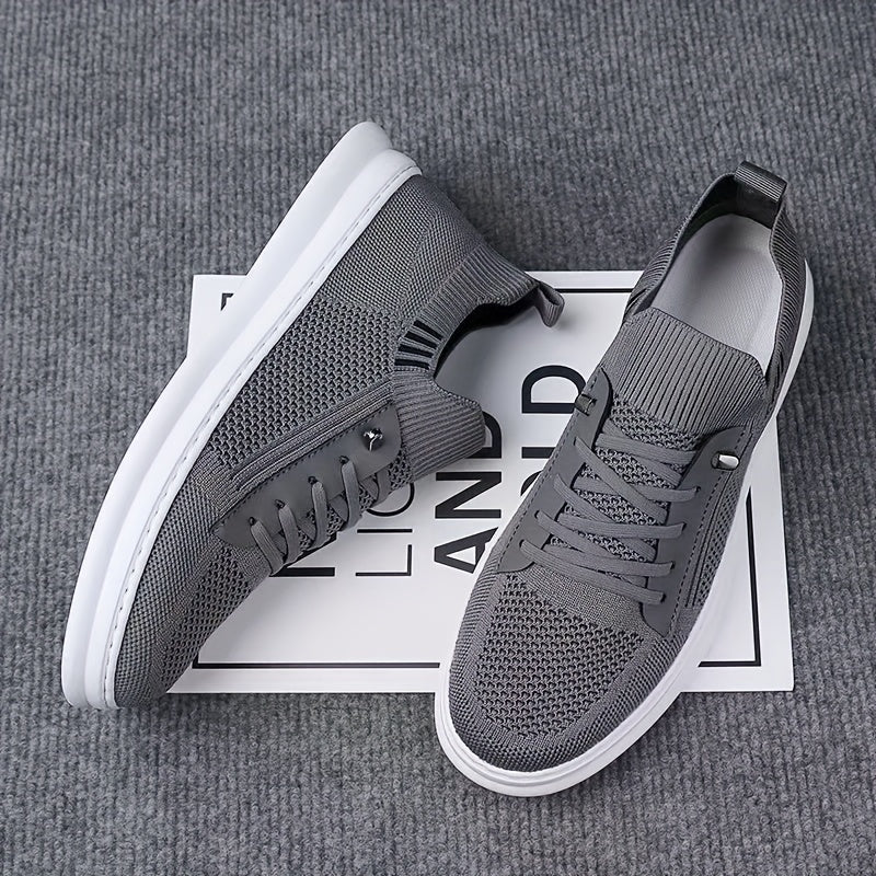 New Arrival - Men'S Breathable Knit Slip-On Sneakers, Slip-Resistant & Durable Casual Shoes with TPR Sole for Hiking, Outdoor, and Daily Wear - Beige