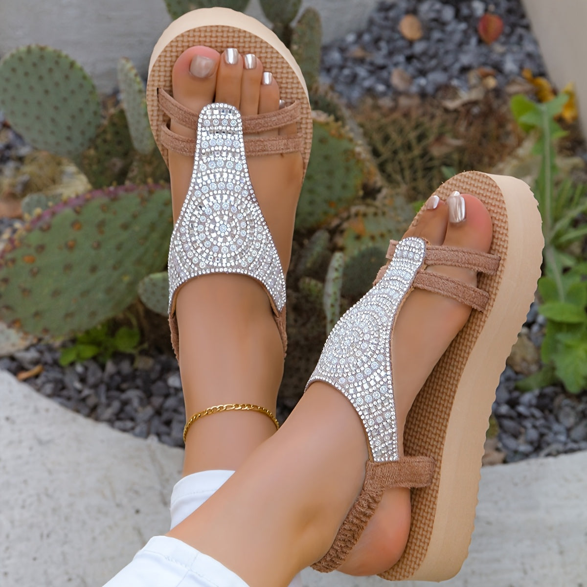 Women'S Stylish Open-Toe Sandals with Thick Sole - Glittery Black Strap Design, Comfortable EVA Insole, All-Season Use, Perfect for Casual and Formal Occasions, Formal Footwear Glittery Sandals EVA Insole Sandals