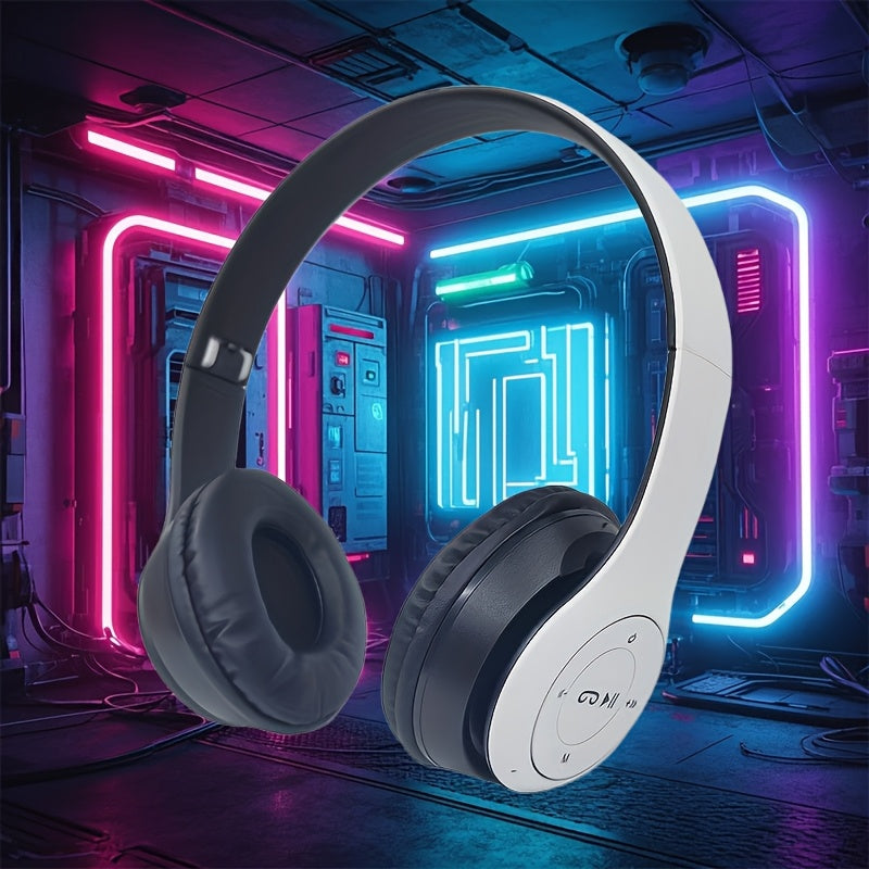 Wireless DJ Headphones with Foldable Design - Long Battery Life, 3.5mm Audio Jack, Ideal for PC/TV/Phone - Popular Over-Ear Wireless Headphones, DJ Headphones|Foldable Headphones|Rechargeable Battery