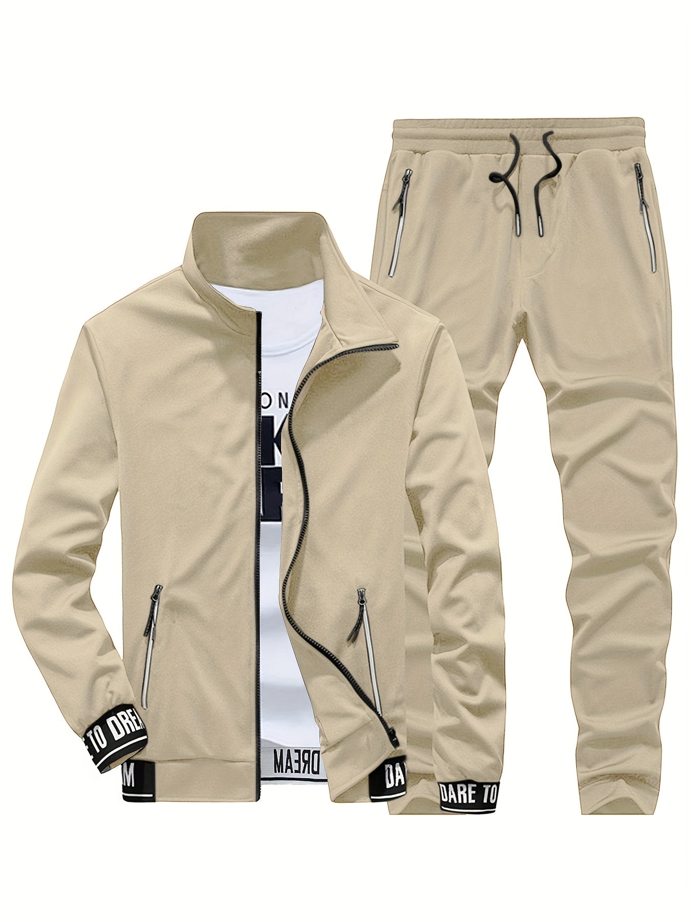 Spring and Autumn Outdoor Men's Sports Casual Suit with Jacket and Pants Two-Piece Set