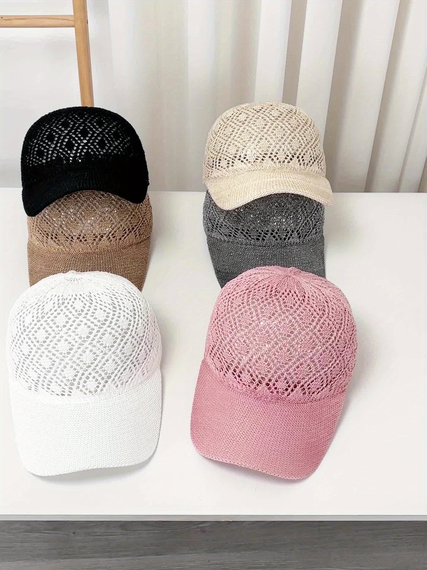 1pc New Hollow-Out Baseball Cap Summer Women's Versatile Adjustable Bucket Hat