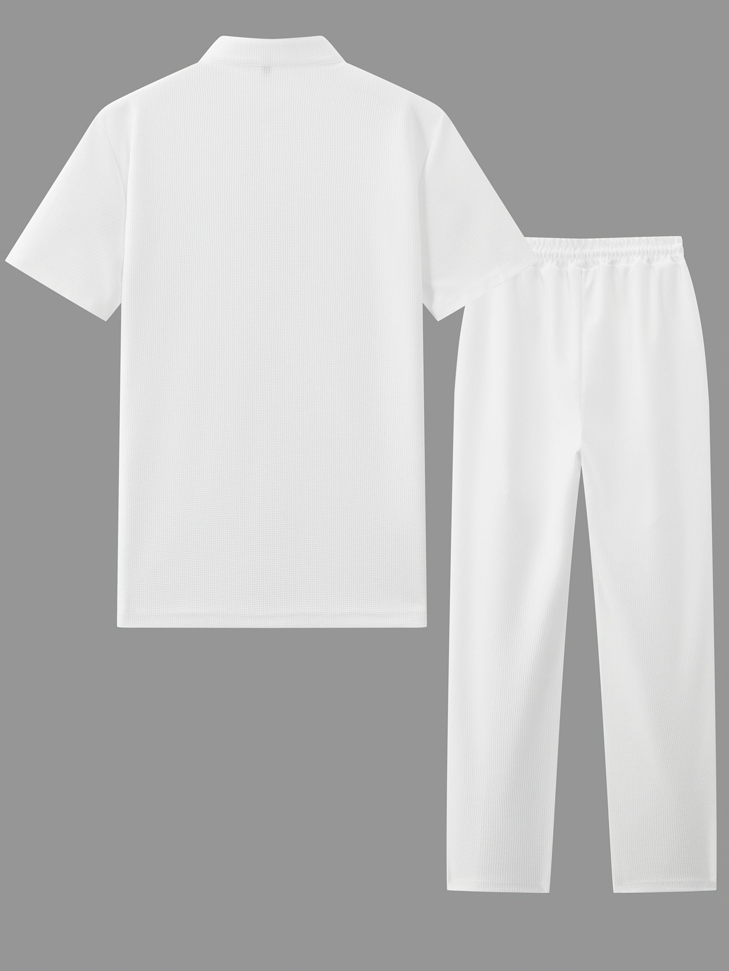 Men'S Two-Piece Set Featuring a Short-Sleeve Cardigan with Pockets And Drawstring Pocket Long Pants, Perfect for a Clean And Comfortable Summer.