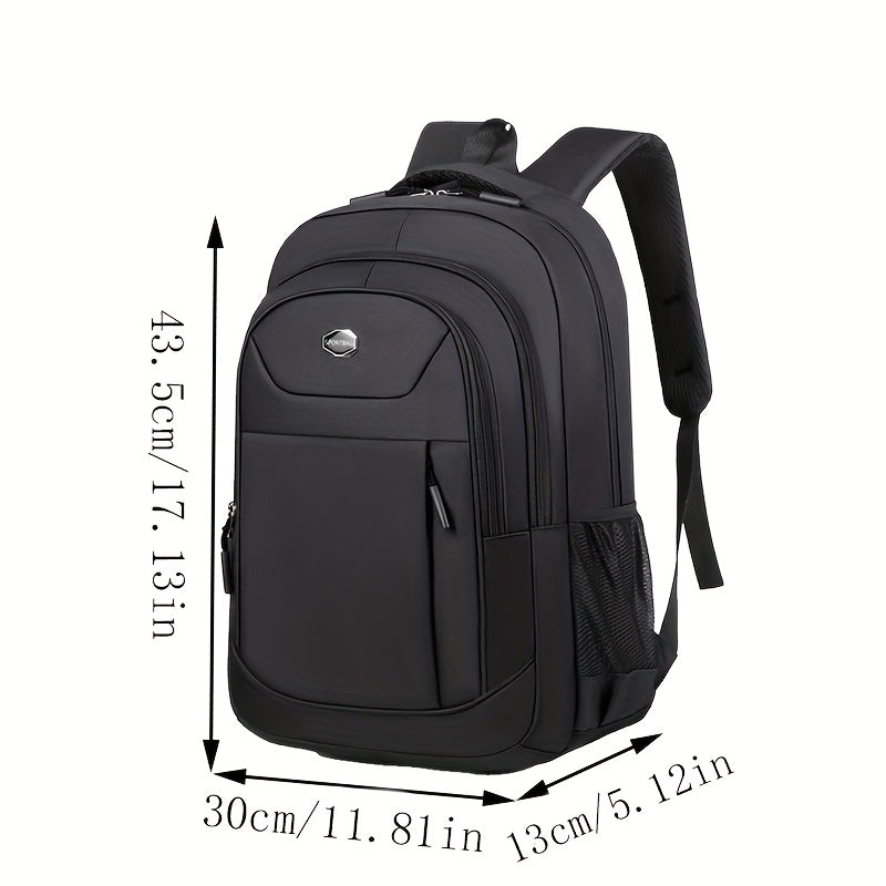 Large Capacity Laptop Backpack for Men & Women - Business Travel, Commuting, School Backpack with 39.62cm Laptop Compartment, Front Zipper Pocket, Side Pockets - Durable Lightweight Backpack for Professionals & Students - Bla