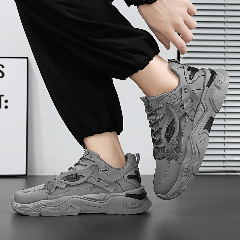 Men'S Stylish High-Top Sneakers - White with Blue Accents, Lace-Up Casual Shoes for Daily Wear, All-Season Comfort, Casual Footwear High Top Sneakers Durable Footwear