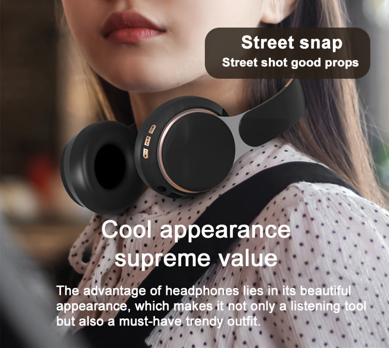 07S Wireless Over-Ear Headphones with Surround Bass, Foldable Design, 400mAh Battery - Wireless Compatible, Supports Wired/TF Card/Radio Modes, Ideal for Sports, Gaming, Photography & More, Wireless Headphones