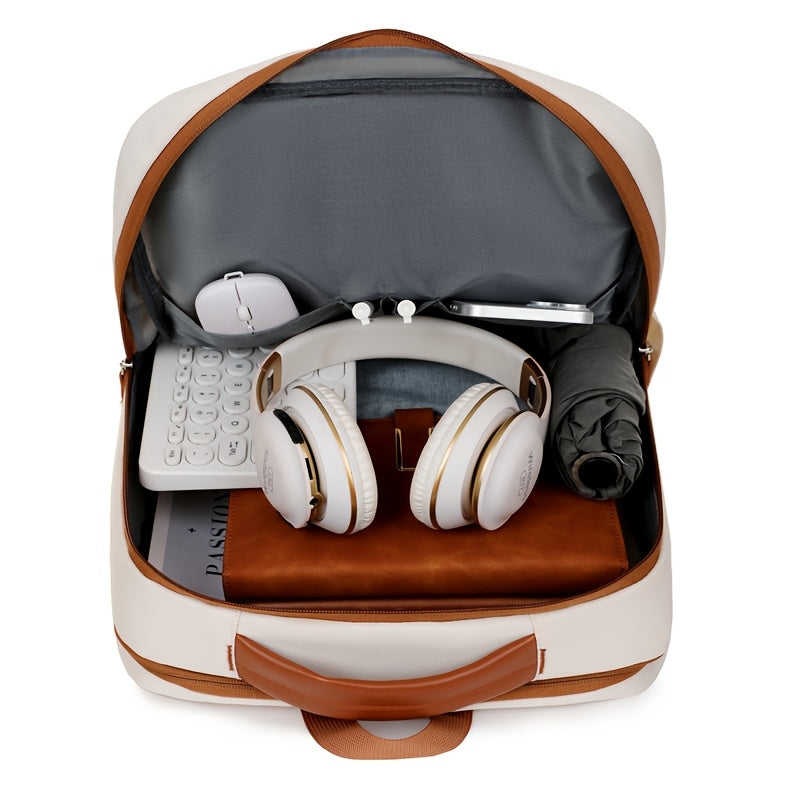 Stylish Lightweight Laptop Backpack - Adjustable Shoulder Straps, Multiple Compartments, USB Charging Port, Perfect for Commuting, School, Travel Business, Casual Style, Polyester Lining, Secure Zipper Closure, Laptop Carry