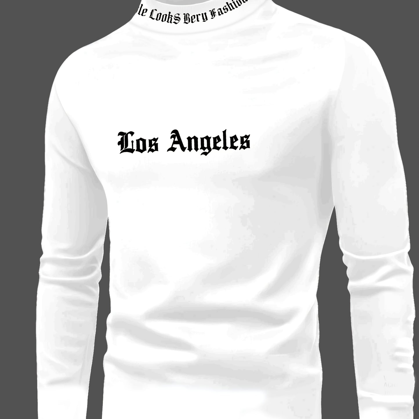 Men'S Long Sleeve Crewneck T-Shirt - Los Angeles Print, Soft Fabric, Casual Fit for Fall Sports Fitness Activities, Weekend Casual Top Trendy Casual Style Smooth Texture Fabric