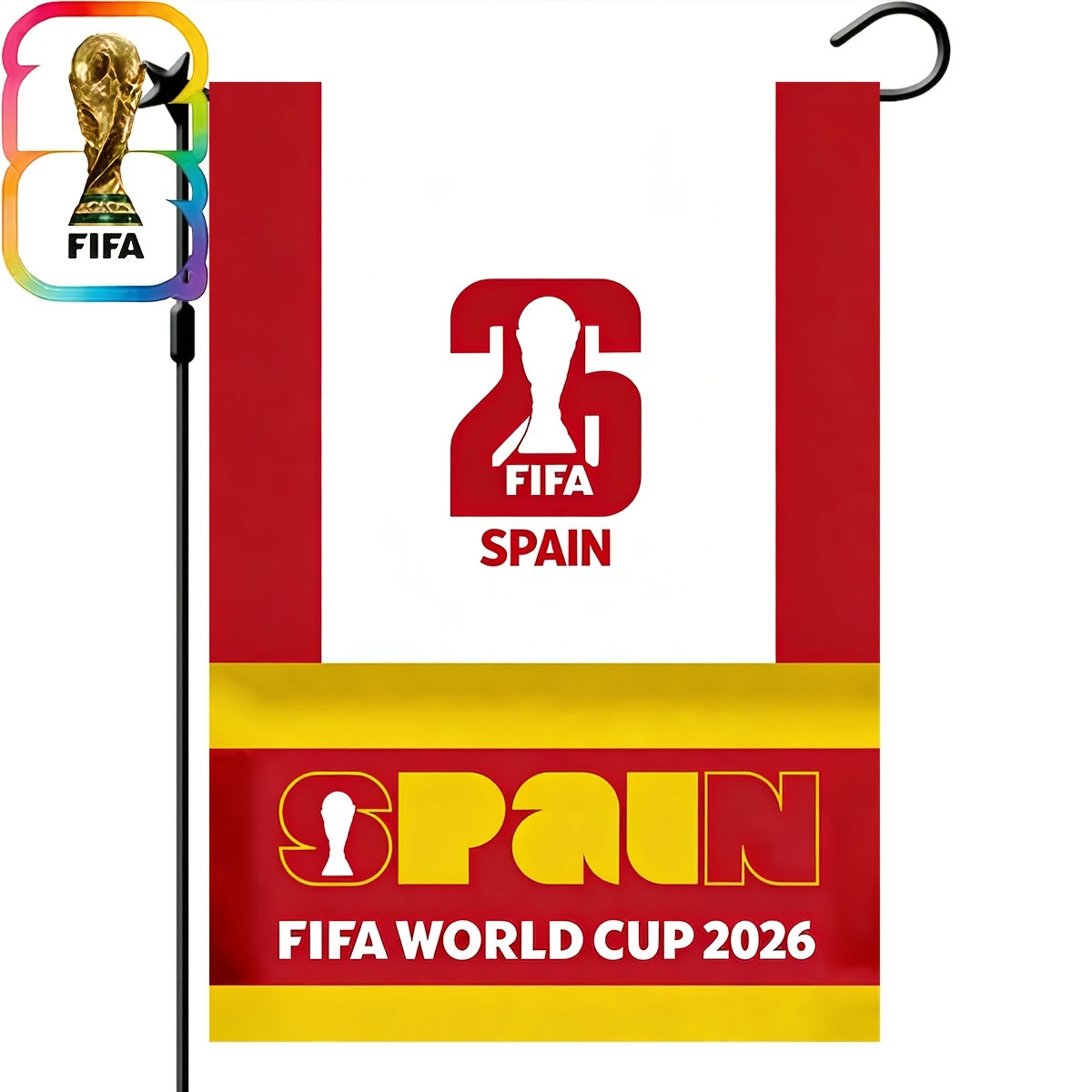 FIFA Spain 2026 World Cup Linen Garden Flag - Outdoor Decor