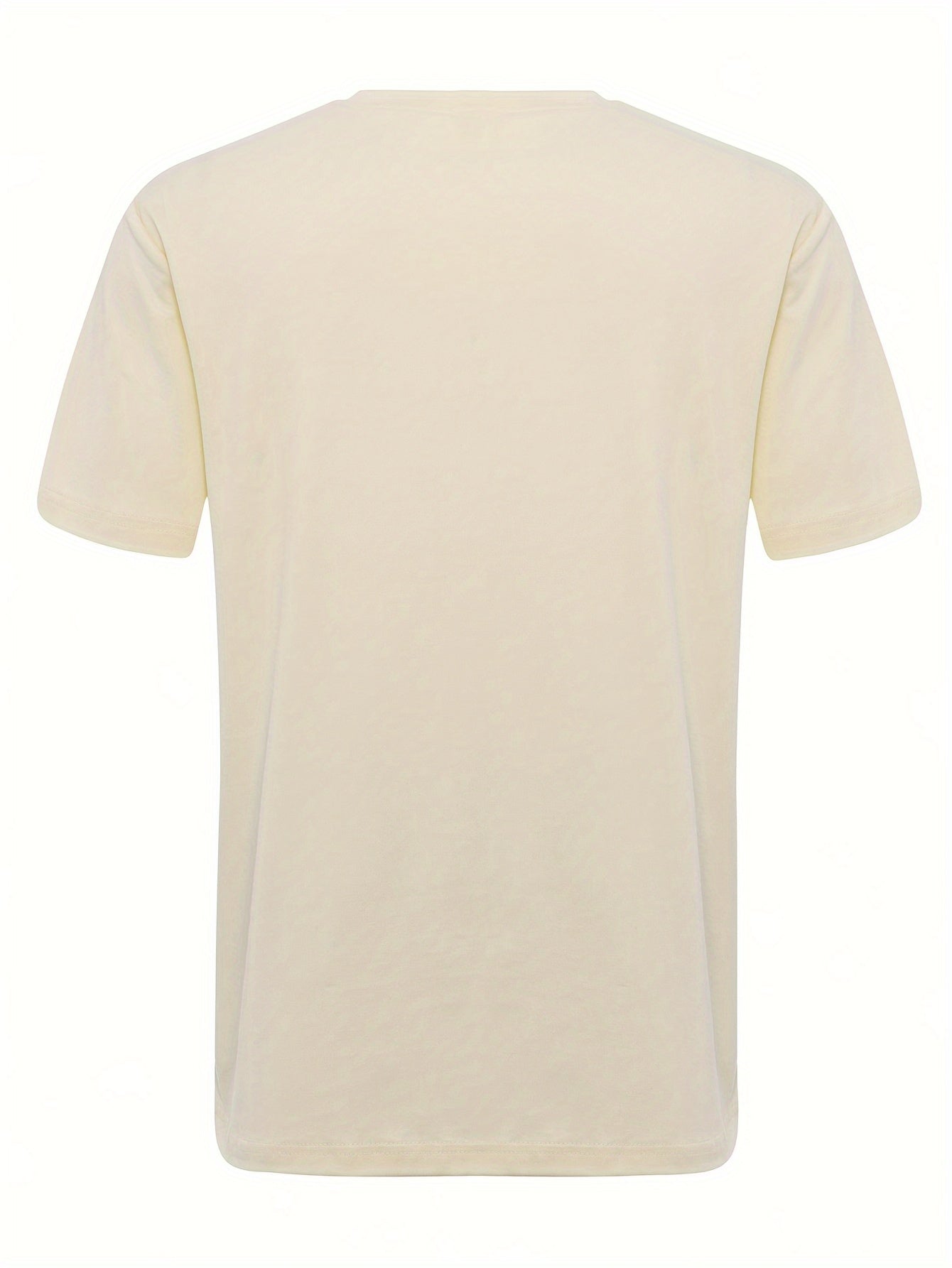 Men's Round Neck T-Shirt, Three-Color Patchwork Top with Asymmetric Double Stripes, Trendy Comfortable Breathable High-Quality Factory-Made Casual Fit