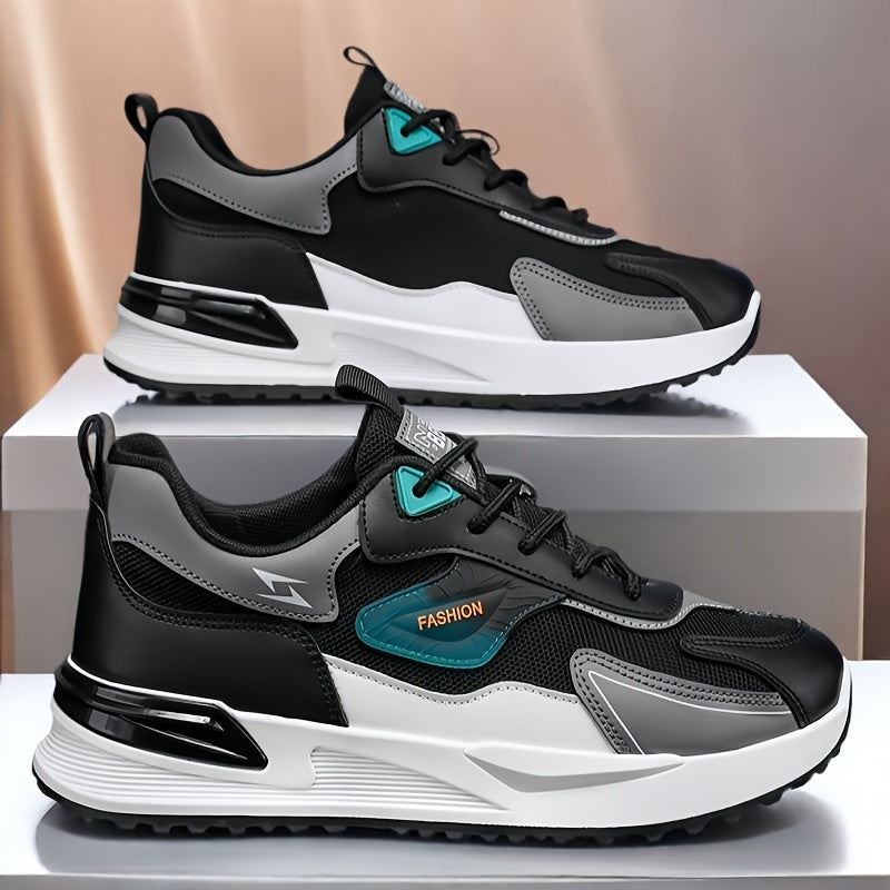 Men's Plus Size Canvas Sneakers - Trendy Casual Running Shoes with Air Cushion, Breathable Fabric Upper, Low-Top Design, and Durable PVC Sole for Casual Attire, Walking, and Skateboarding