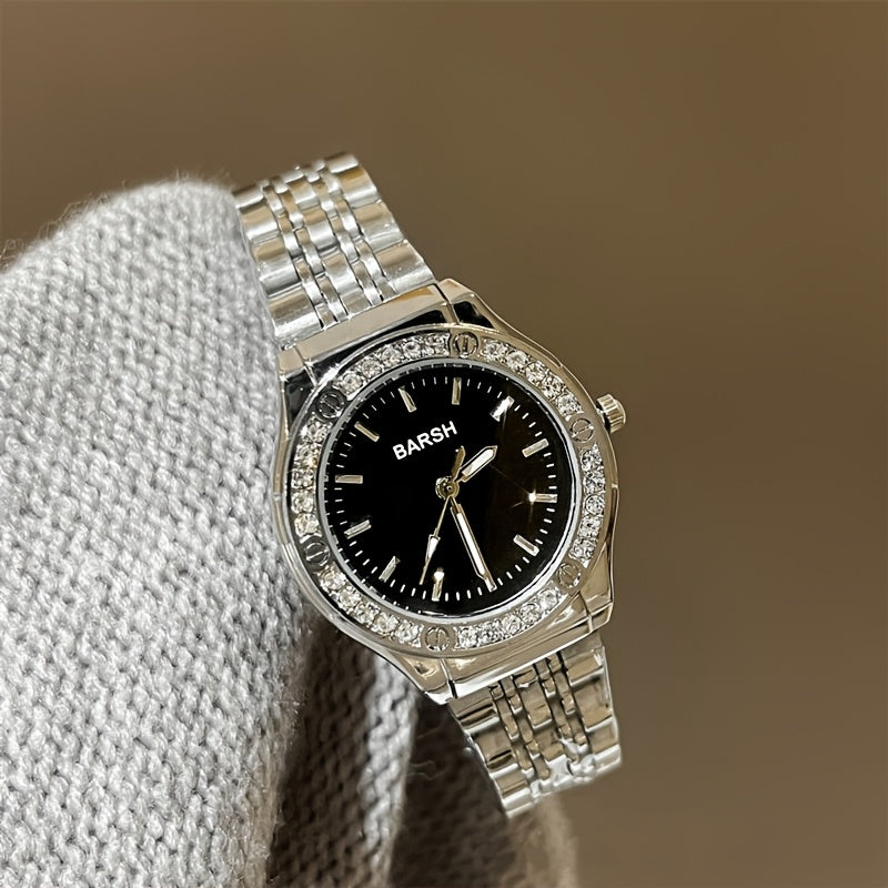 Women's Quartz Stainless Steel Casual Wrist Watch with World-Time