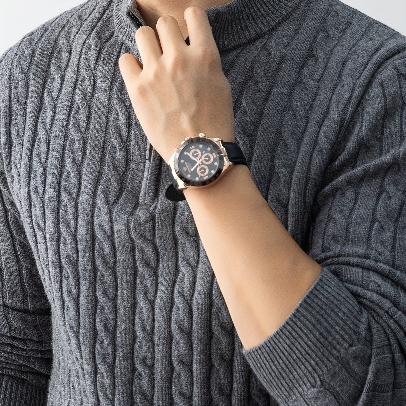 New Men'S Christmas Gift: a Thick, Warm, And Cold-Resistant Knitted Sweater with a Cable-Knit Design And a Zippered Collar, Suitable for Both Layering And Wearing Alone, Perfect for Casual And Versatile Outfits