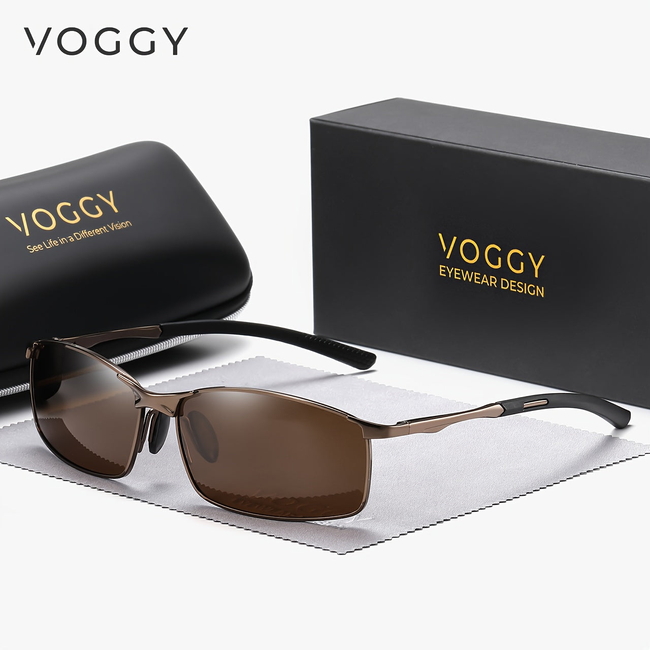 VOGGY Fashion Simple Retro Metal Polarized Glasses, Men And Women Driving Sports, Outdoor Cycling, Fishing, Holiday Travel Party Decoration Props.