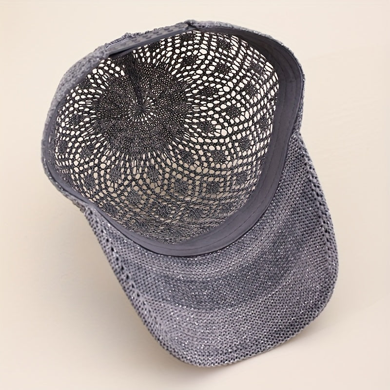 1pc New Hollow-Out Baseball Cap Summer Women's Versatile Adjustable Bucket Hat