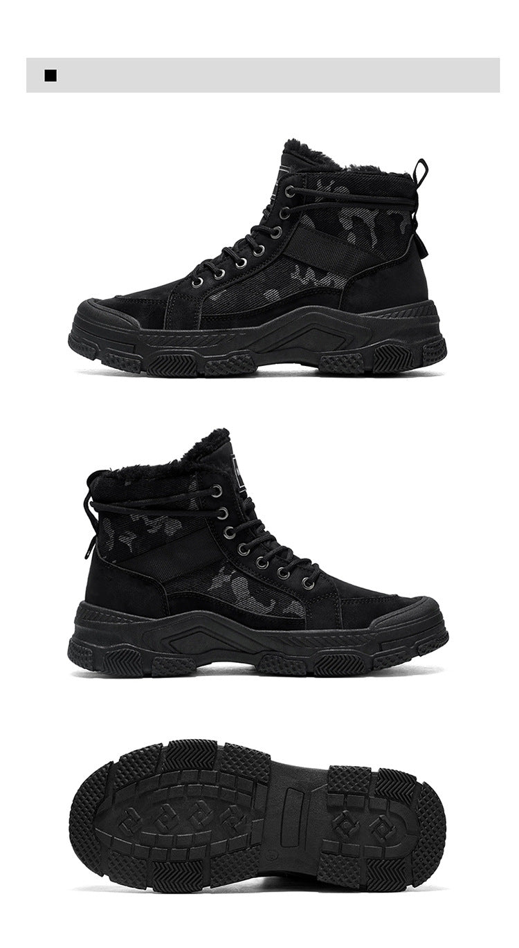 Men'S Winter Snow Boots - Thick Insulated Ankle Boots with Lace-Up Closure, Non-Slip PVC Sole - / - Cold Weather Shoes for Hiking, Outdoor