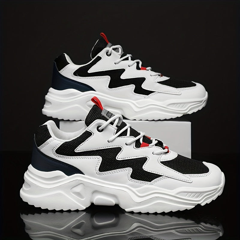 Men's Casual Sports Shoes, Thick-Soled Lace-up Outdoor Leisure Shoes for Men, Available in Multiple Colors
