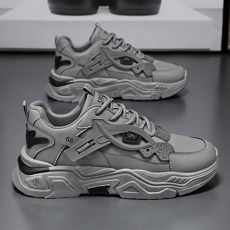 Men'S Stylish High-Top Sneakers - White with Blue Accents, Lace-Up Casual Shoes for Daily Wear, All-Season Comfort, Casual Footwear High Top Sneakers Durable Footwear