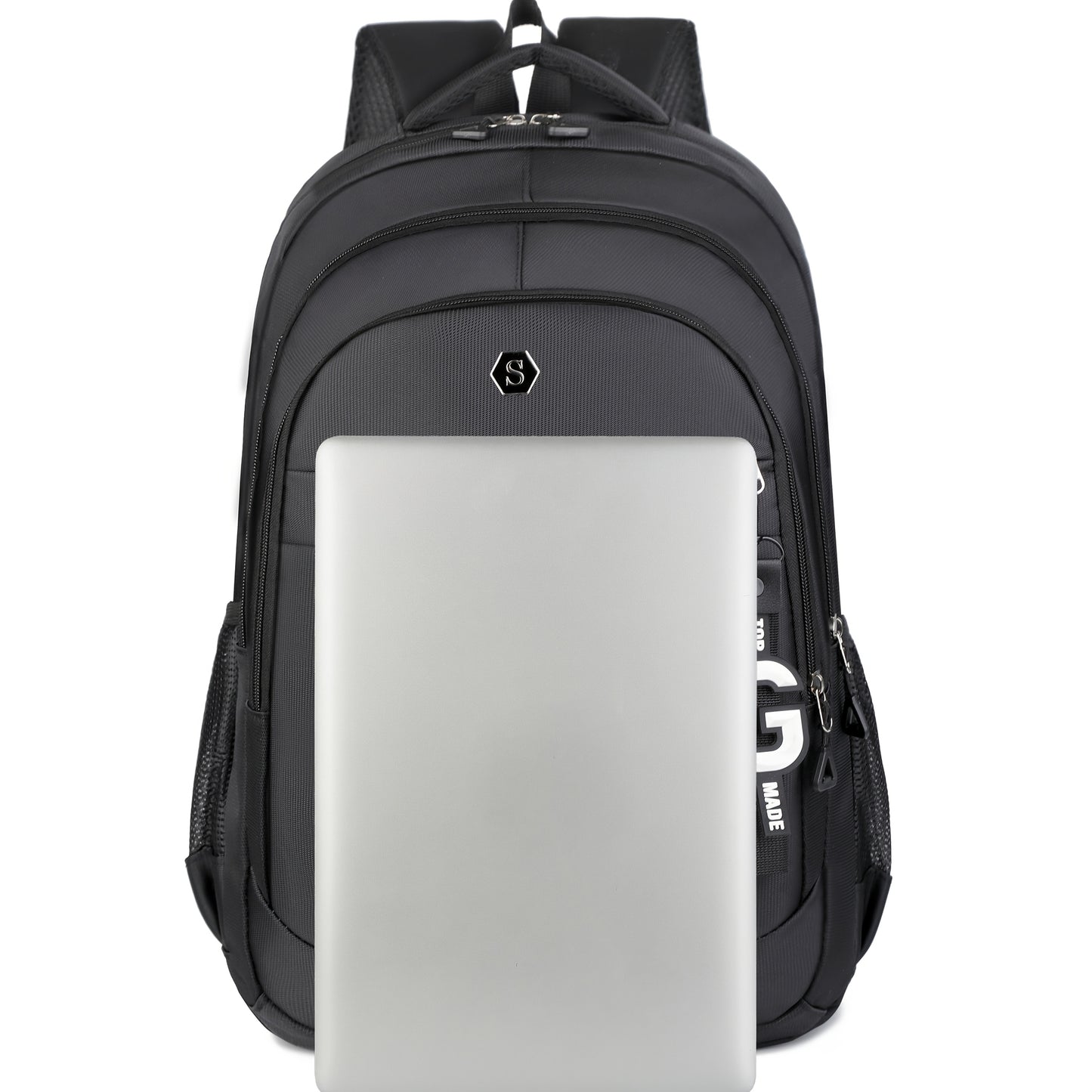Men's Stylish Large Capacity Backpack - Black, Business Travel Ready with Multiple Compartments, Durable Lightweight Design, Perfect for Daily Commute Computer Use, Backpack for Travel, Highquality Luggage