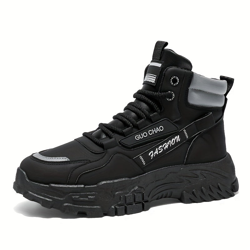 Men's High-Top Work Boots - Durable, Non-Slip, Lace-Up Casual Sneakers for All Seasons