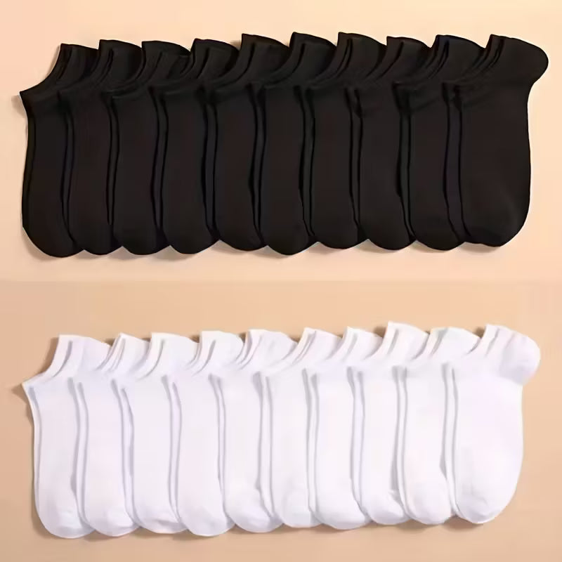 Black & White Cotton Ankle Socks
