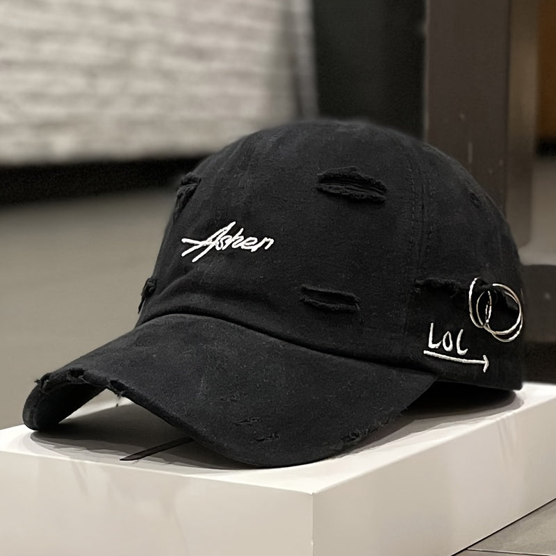 1/2pcs Vintage Ripped Baseball Cap Washed Distressed Dad Hats Letter Embroidery Hip Hop Sun Hats for Women & Men