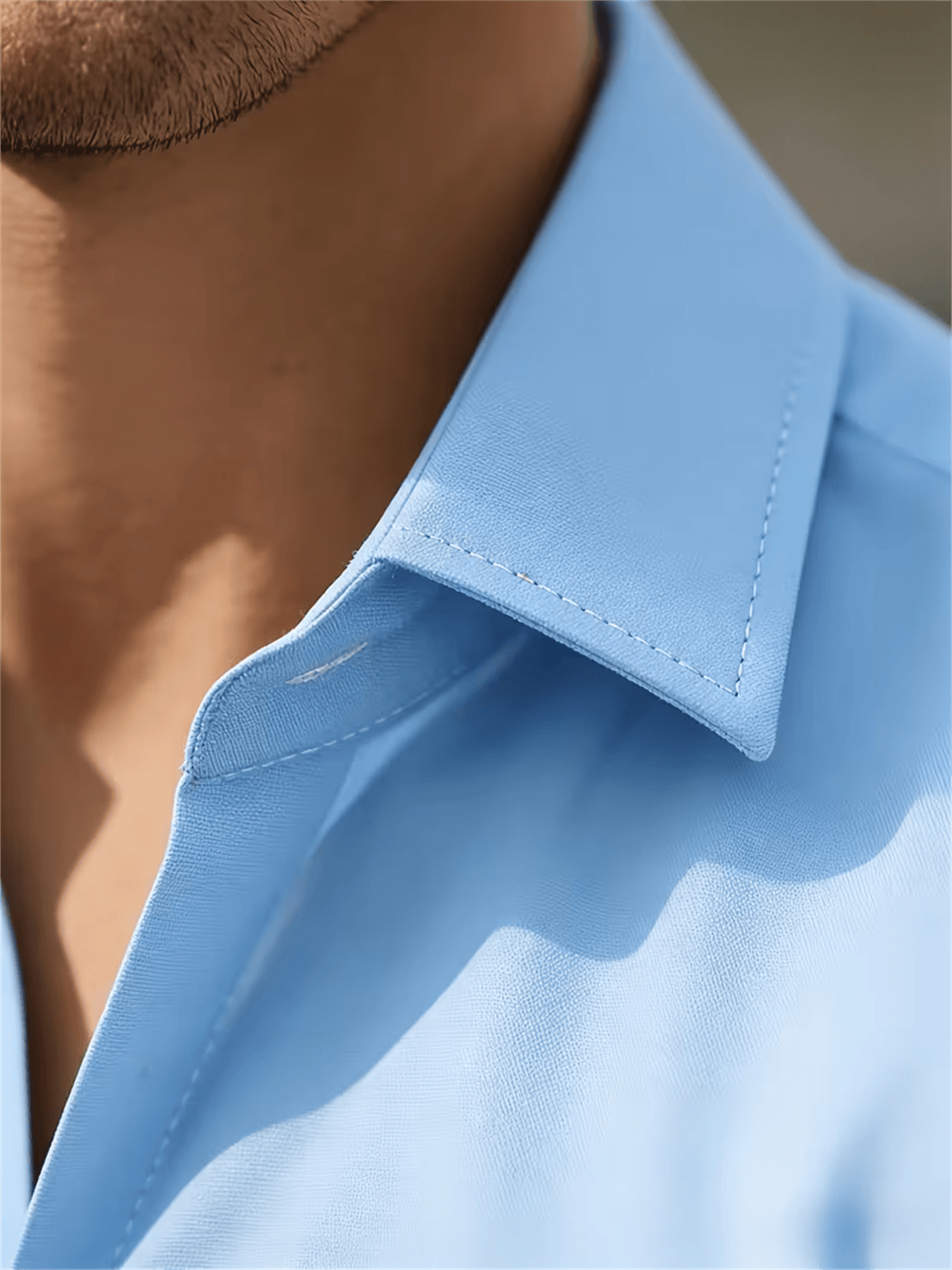 Men's Casual Business Shirt Short Sleeve Polyester Top