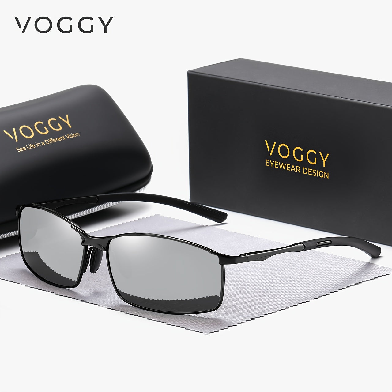 VOGGY Fashion Simple Retro Metal Polarized Glasses, Men And Women Driving Sports, Outdoor Cycling, Fishing, Holiday Travel Party Decoration Props.
