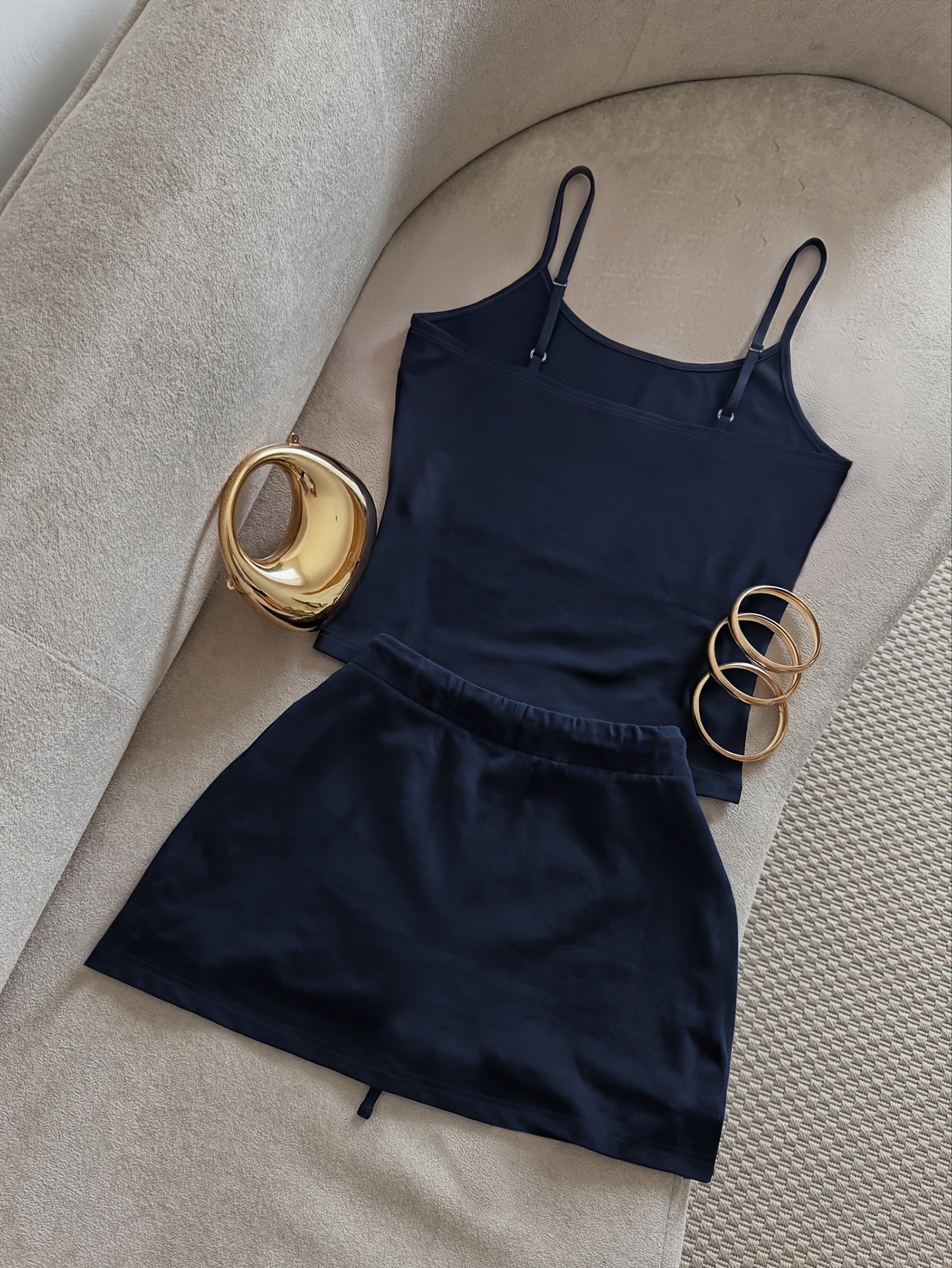 Women's Casual 2-Piece Set Slim-Fit Camisole & A-Line Culottes