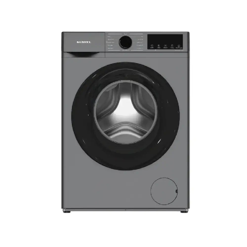 KUMTEL 8kg Front Load Washing Machine Silver, 1200 RPM