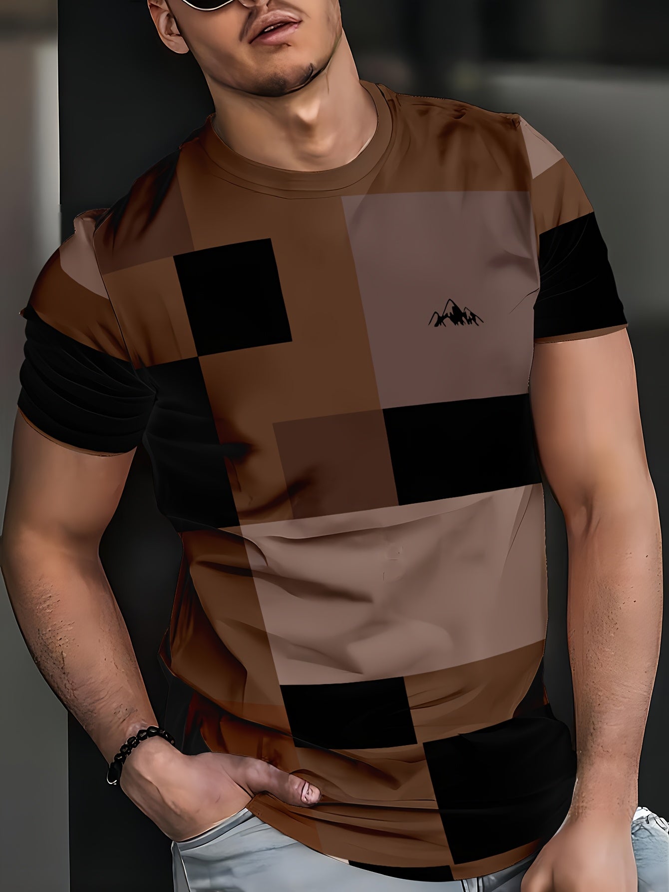 Men'S Stylish Coffee-Themed Graphic T-Shirt - Casual Crew Neck, Short Sleeve, All-Season Comfort Fit, Casual Attire Modern Casualwear Comfortable Fit