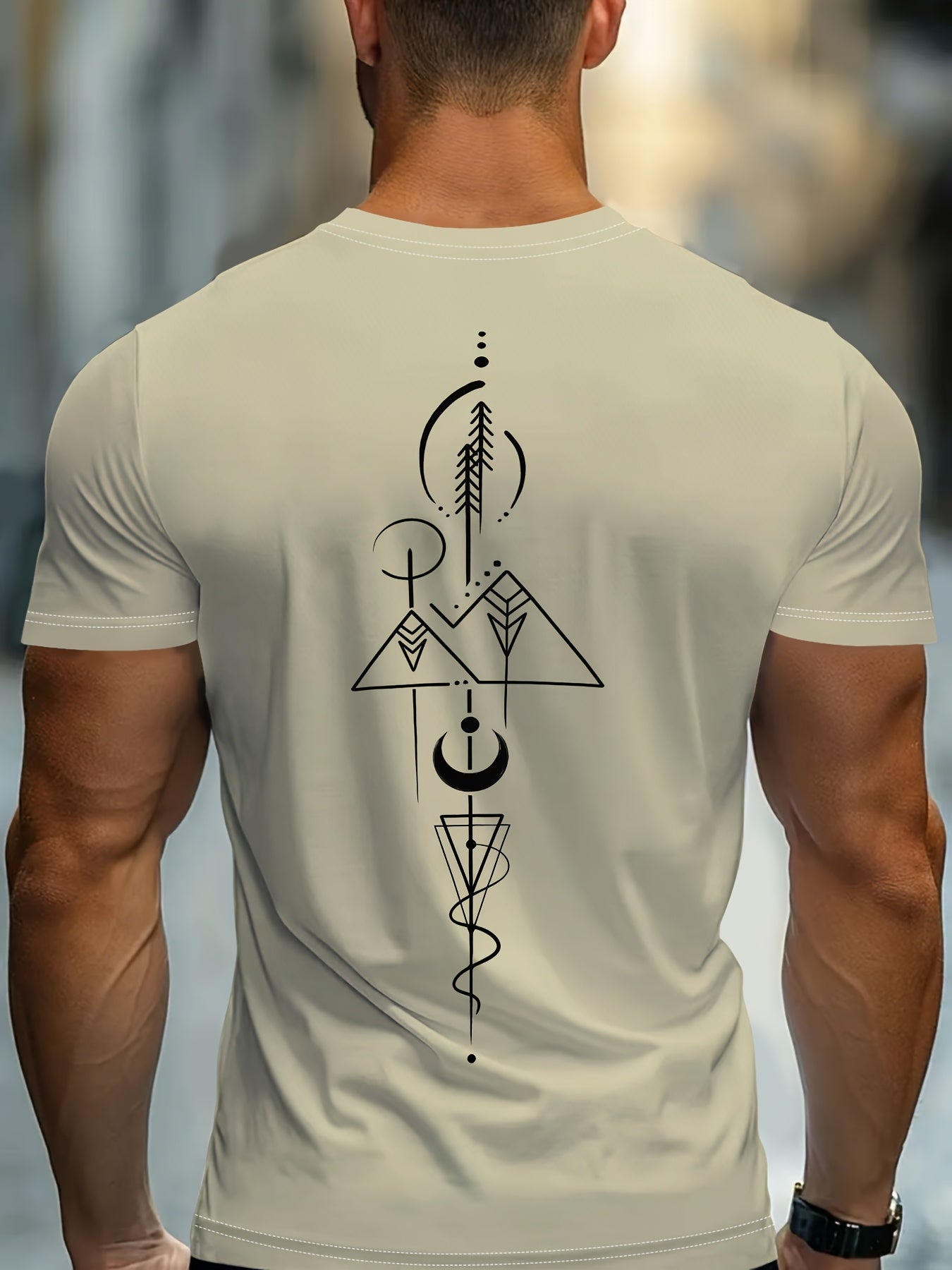 Men's 3D Graphic Short Sleeve T-Shirt - Casual Round Neck Tee with Random Print, Machine Washable Non-Transparent Fabric for Casual Attire, Summer Outfit, Modern Design, Breathable Material, Printed Shirt, Young Adults