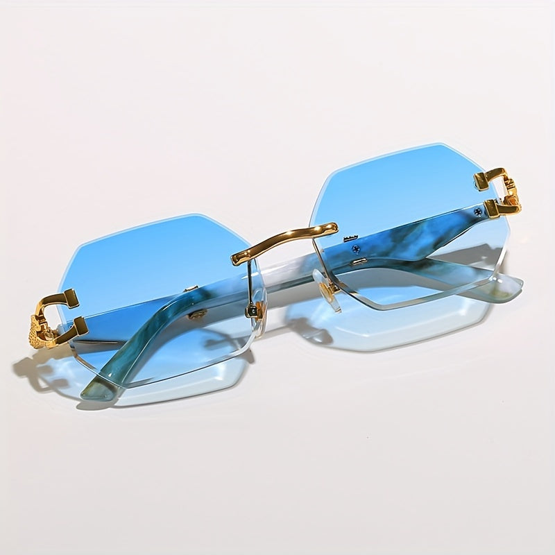 Geometric Leopard Print Sport Glasses For Women, Lightweight & Durable Composite Frame, Trendy Streetwear Glasses