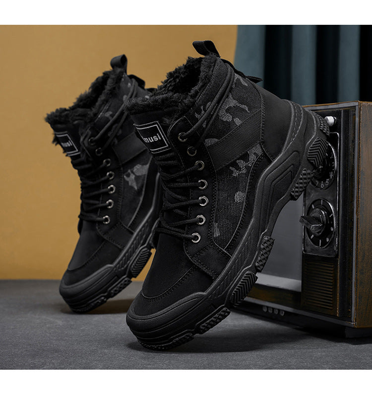 Men'S Winter Snow Boots - Thick Insulated Ankle Boots with Lace-Up Closure, Non-Slip PVC Sole - / - Cold Weather Shoes for Hiking, Outdoor