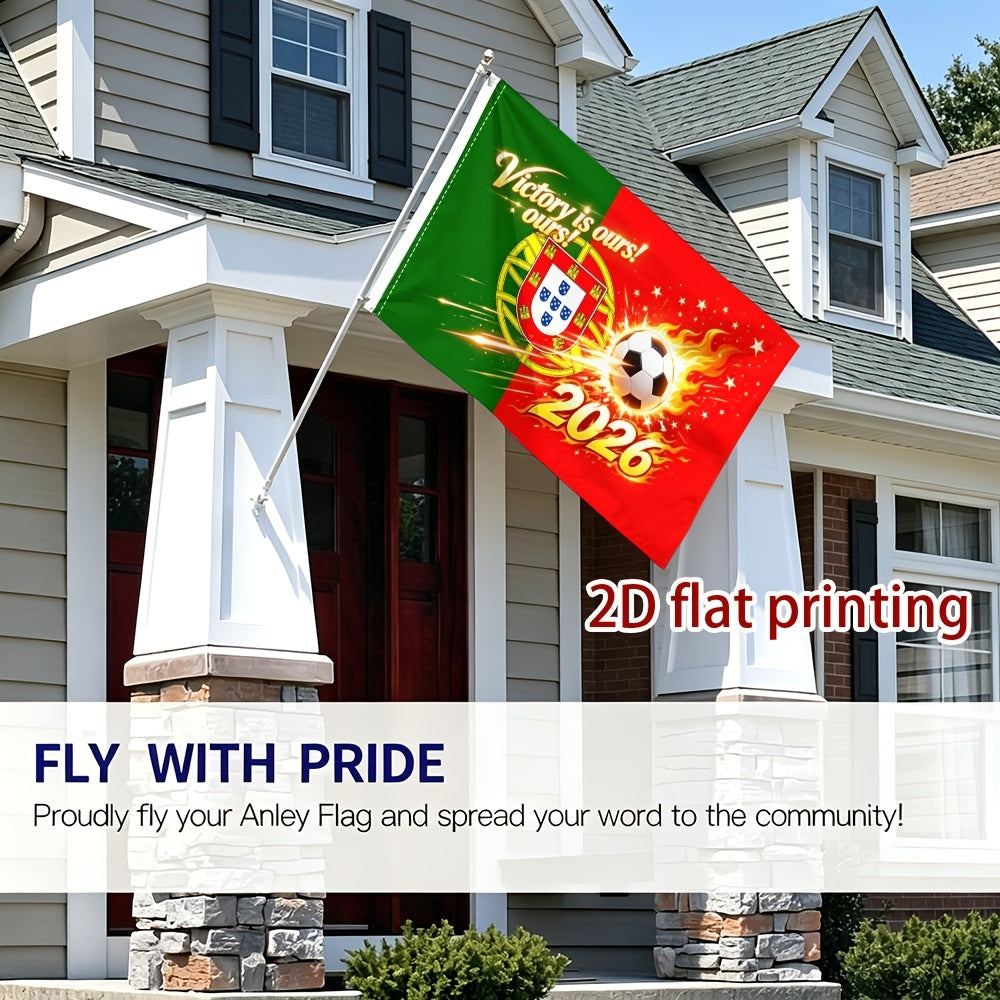 Portugal 2026 Football Fan Flag - Polyester, Single-Sided Print